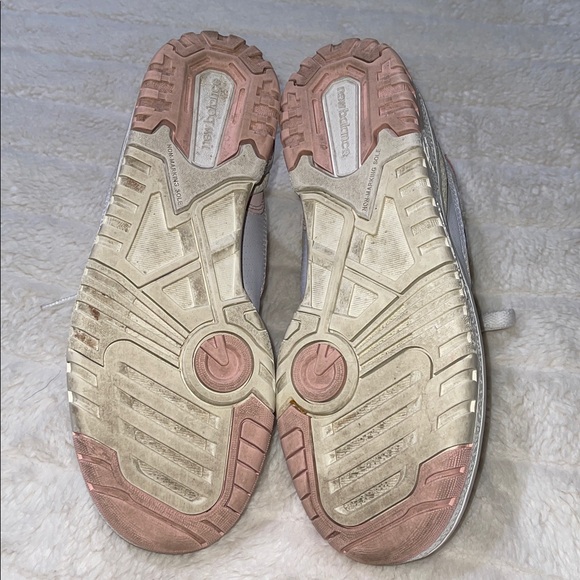New Balance 550 White and Pink Sneakers - Picture 7 of 11